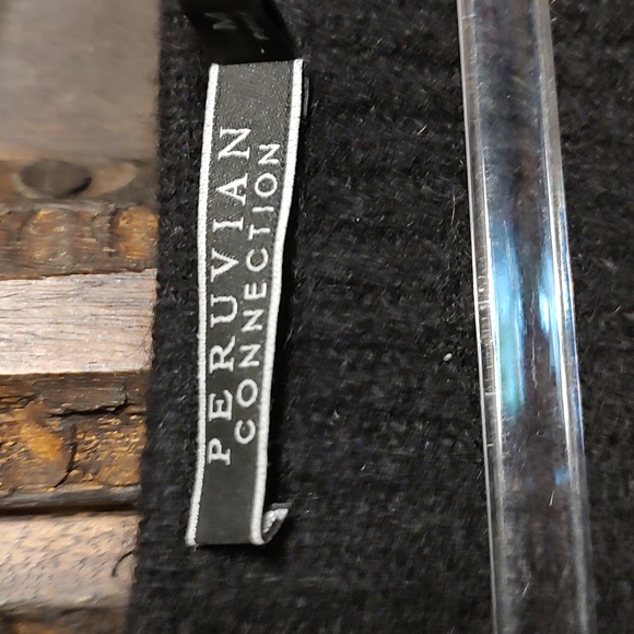 Peruvian Connection Baby Alpaca Sweater Black M - Picture 2 of 9